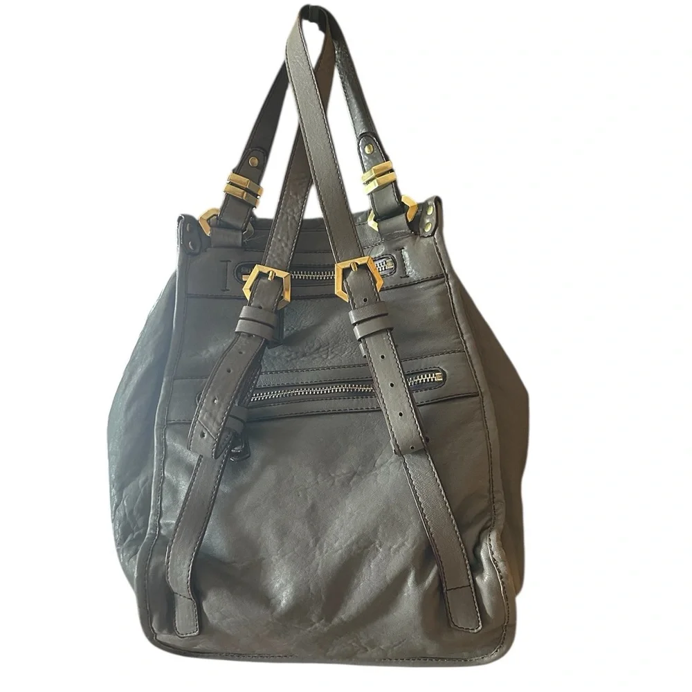 orYANY Zahara Gray Washed Weathered Leather Backpack Bag